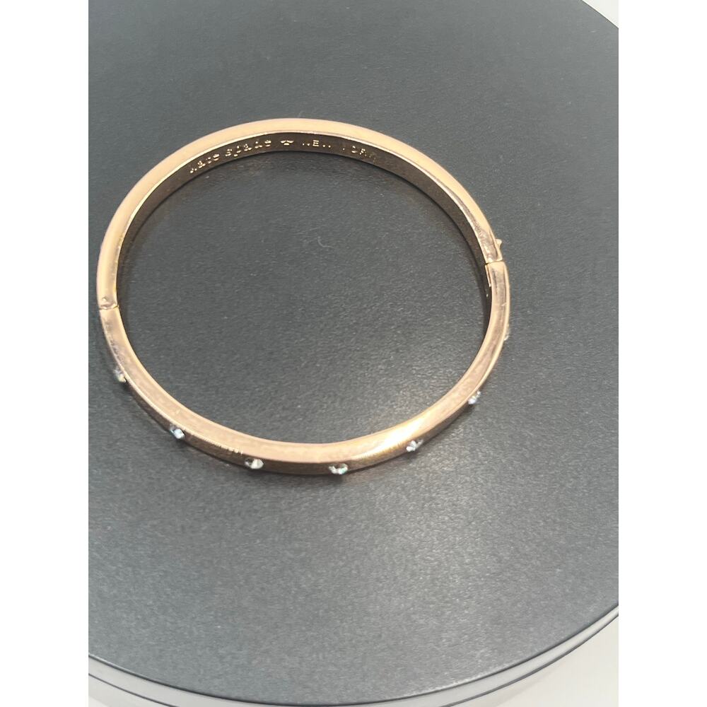 Kate Spade‎ NY Set in Stone Metal  Crystal Hinged Bangle Bracelet - Picture 5 of 14